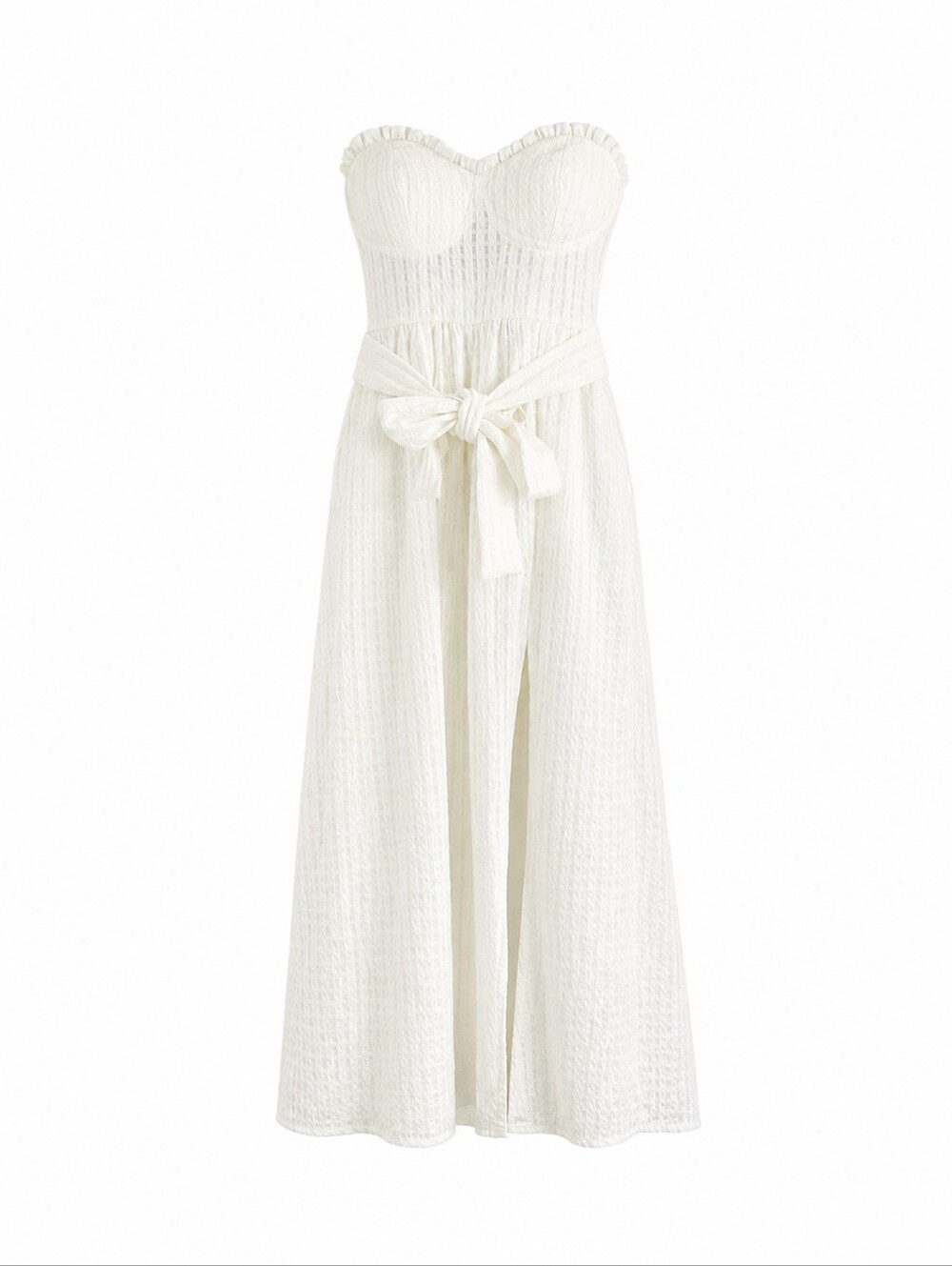 Hello Molly Winery Tour White Strapless Front Slit Midi Dress Size XS 2 - Picture 2 of 16